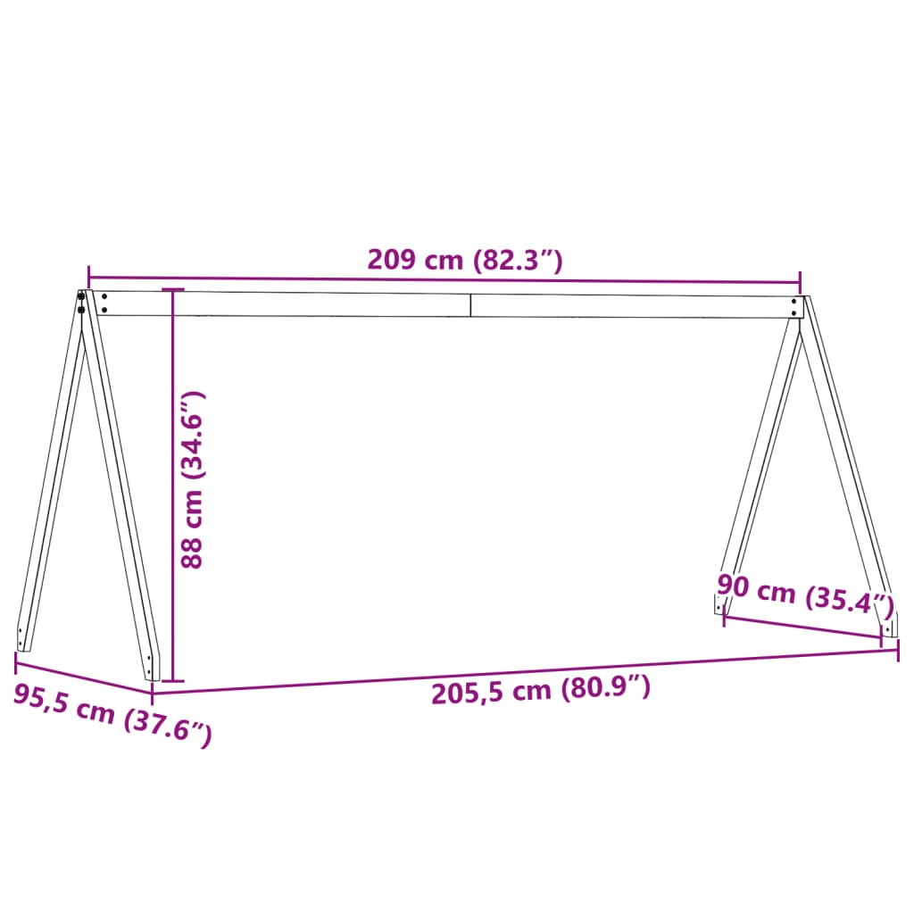 Solid Pine Kids' Roof Bed, 209x95.5x88 cm - Fun & Durable Design
