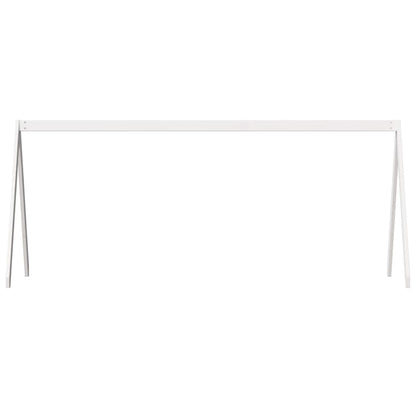 Solid Pine Kids' Bed with Roof, White 209x95.5x88 cm