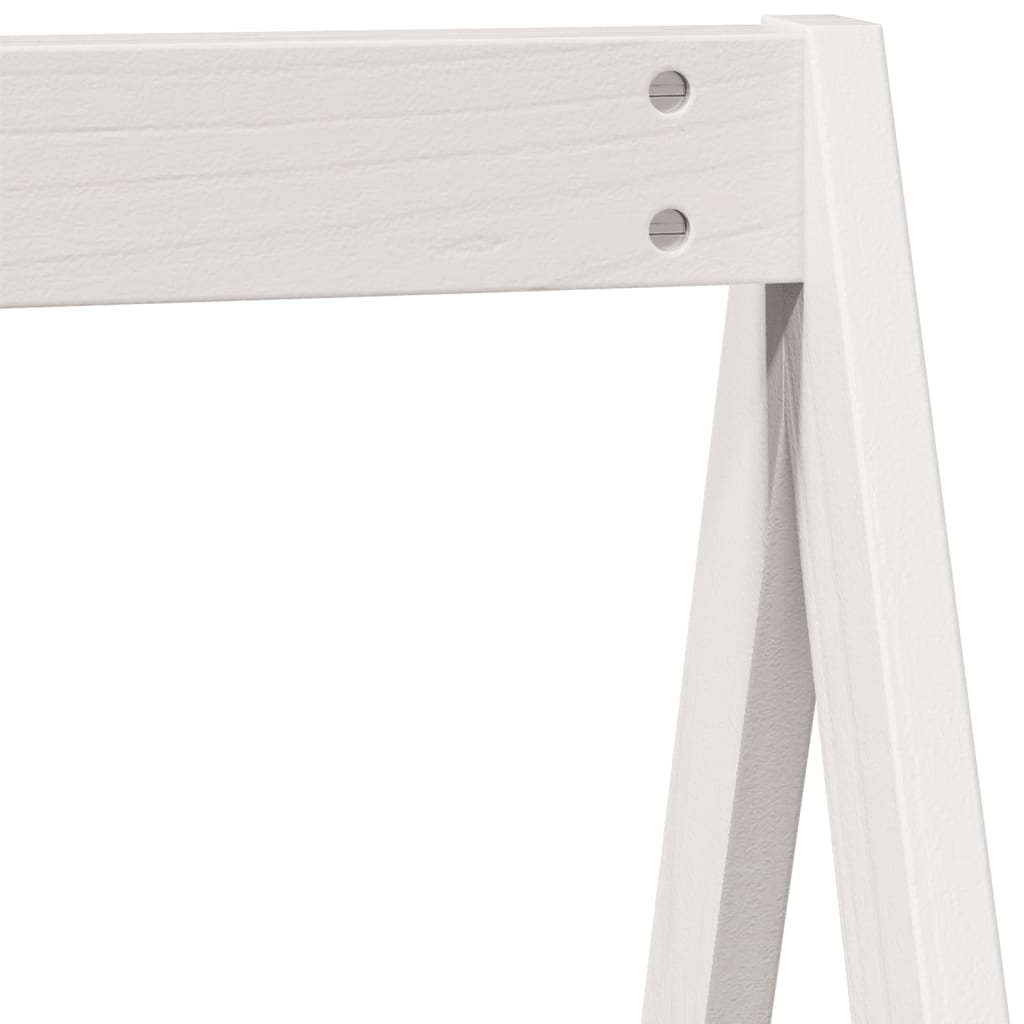 Solid Pine Kids' Bed with Roof, White 209x95.5x88 cm