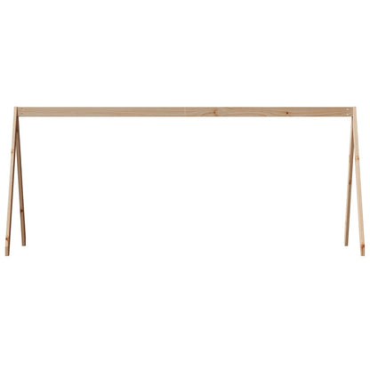 Solid Pine Kids' Bed with Roof - 209x85.5x88 cm - White Finish