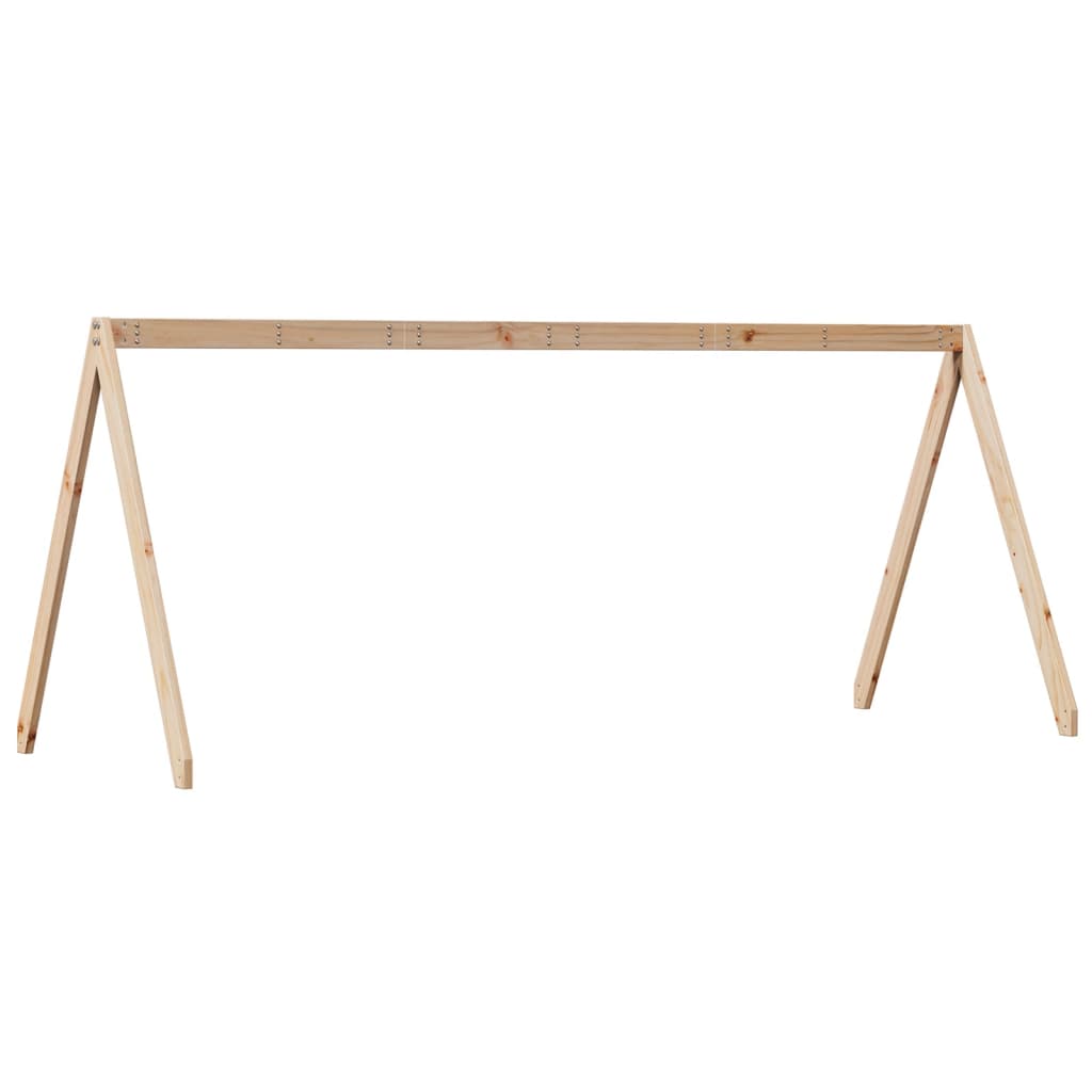 Solid Pine Kids' Bed with Roof - 209x85.5x88 cm - White Finish