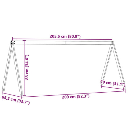 Solid Pine Kids' Bed with Roof - 209x85.5x88 cm - White Finish