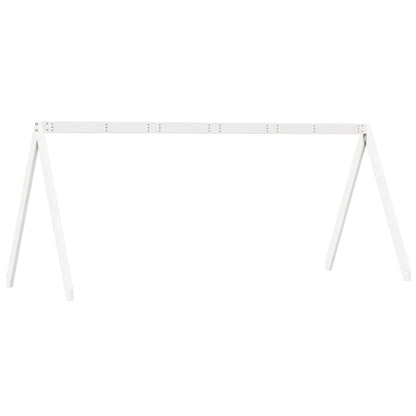 Kids' Solid Pine Wood Bed with Roof, White, 209x85.5x88 cm