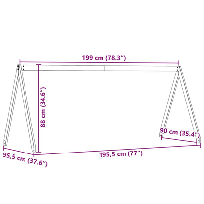 Solid Pine Kids' Bed Roof - 199x95.5x88 cm - Durable Wood Design