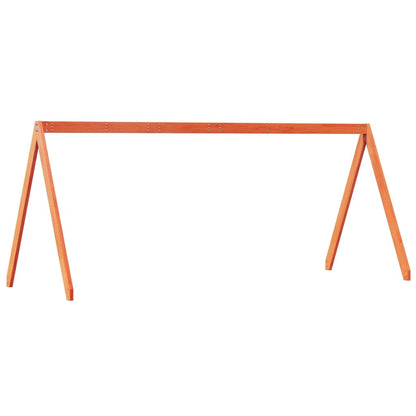 Solid Pine Kids' Bed with Roof, Wax Brown Finish - 199x95.5x88 cm