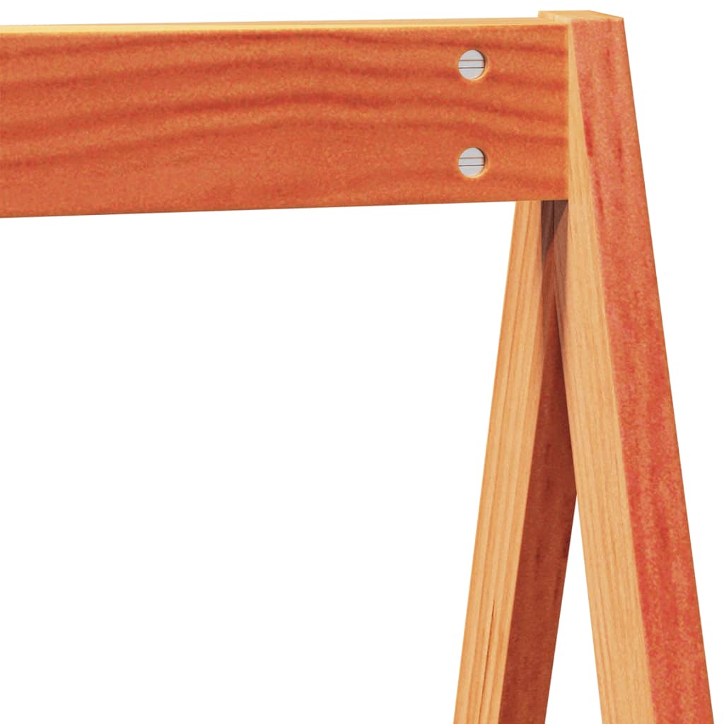 Solid Pine Kids' Bed with Roof, Wax Brown Finish - 199x95.5x88 cm