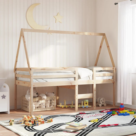 Solid Pine Kids' Bed with Roof - 199x80.5x88 cm | Cozy & Durable