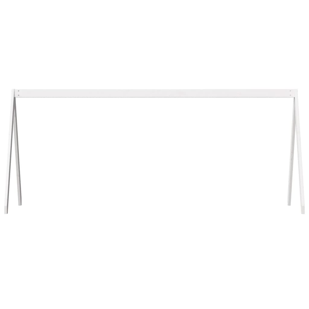 Kids' Pine Bed Roof White 199x80.5x88 cm - Solid Wood Frame