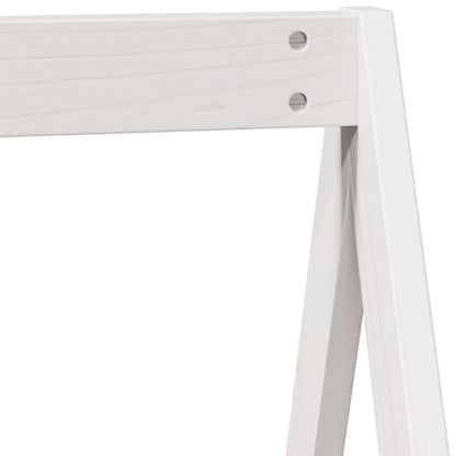 Kids' Pine Bed Roof White 199x80.5x88 cm - Solid Wood Frame