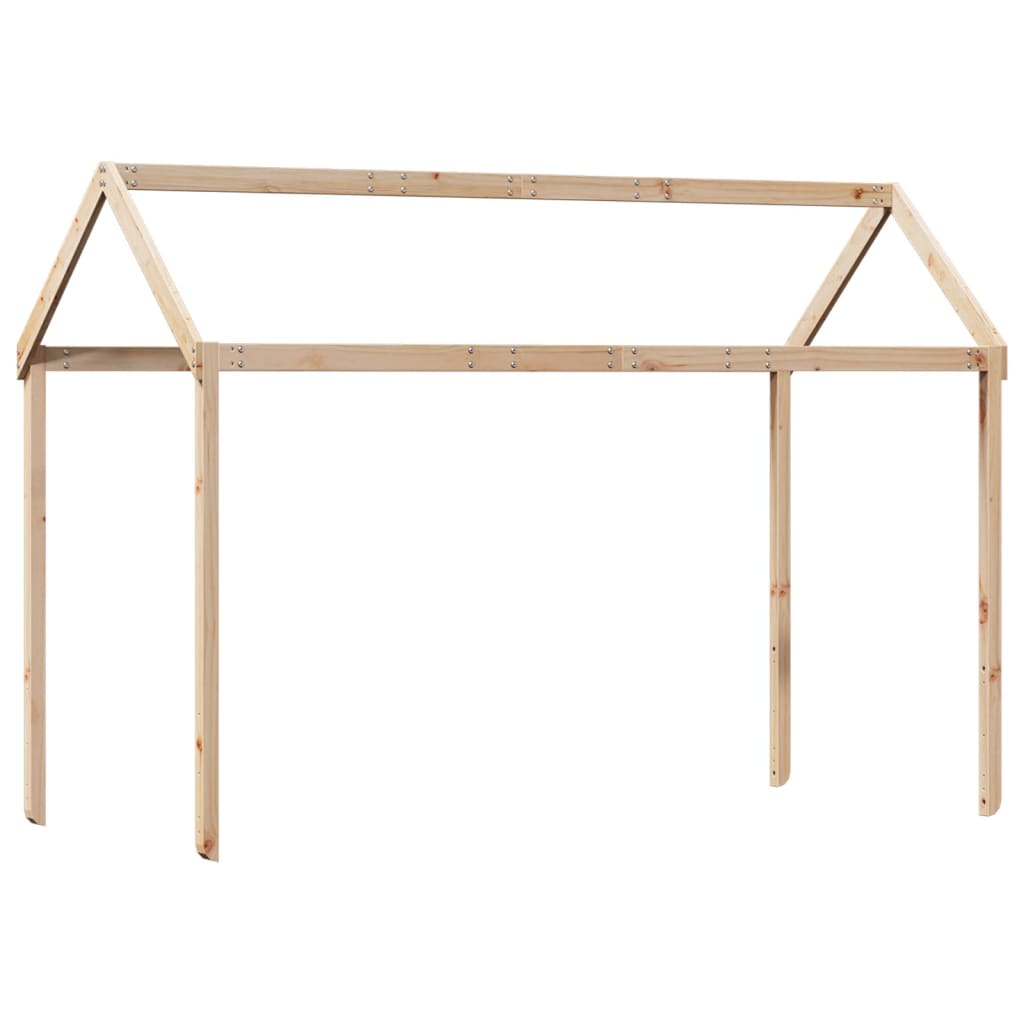 Solid Pine Kids' Bed with Roof, 217x95.5x159 cm