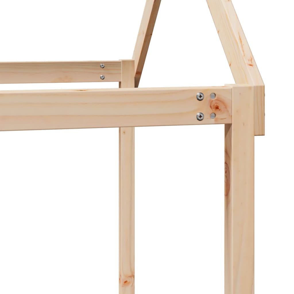 Solid Pine Kids' Bed with Roof, 217x95.5x159 cm