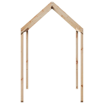 Solid Pine Kids' Bed with Roof, 217x85.5x154 cm, Natural Wood Finish