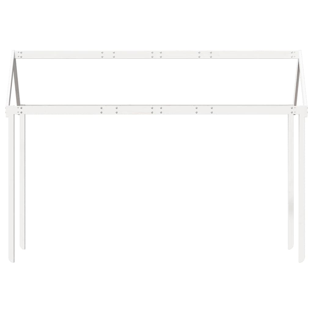 Kids' Solid Pine Bed with Roof - White, 217x85.5x154 cm