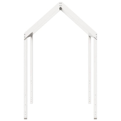 Kids' Solid Pine Bed with Roof - White, 217x85.5x154 cm