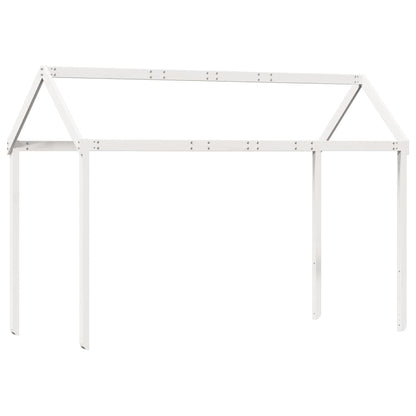 Kids' Solid Pine Bed with Roof - White, 217x85.5x154 cm