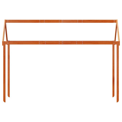 Solid Pine Kids' Bed with Roof, Wax Brown, 217x85.5x154 cm