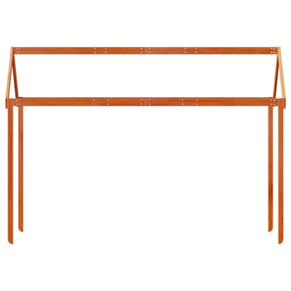 Solid Pine Kids' Bed with Roof, Wax Brown, 207x96x159 cm
