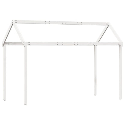 Solid Wood Pine Kids' Bed Roof in White - 207x80.5x151.5 cm