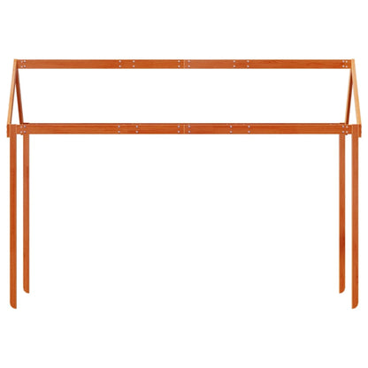 Solid Wood Pine Kids' Bed with Roof - Wax Brown, 207x80.5x151.5 cm