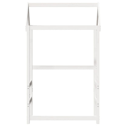 Pine Solid Wood Kids' Bed with Roof, White - 118x70x176.5 cm