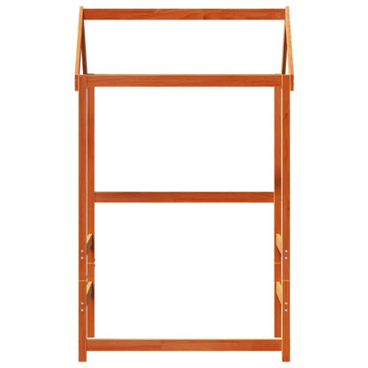 Kids' Solid Pine Bed with Roof - Wax Brown, 108x70x176.5 cm