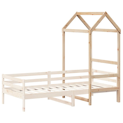 Solid Pine Kids' Bed Roof 98x70x176.5 cm - Cozy Playful Design