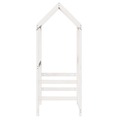 Solid Pine Kids' Bed with Roof, White, 98x70x176.5 cm