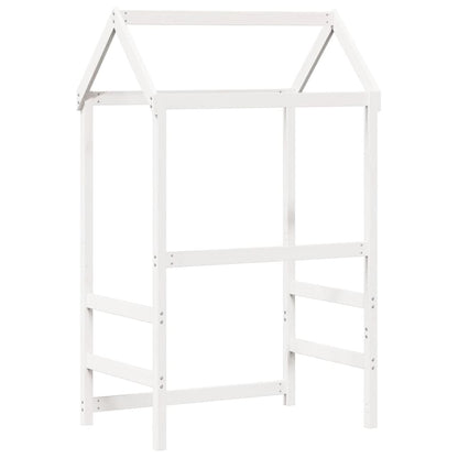 Solid Pine Kids' Bed with Roof, White, 98x70x176.5 cm