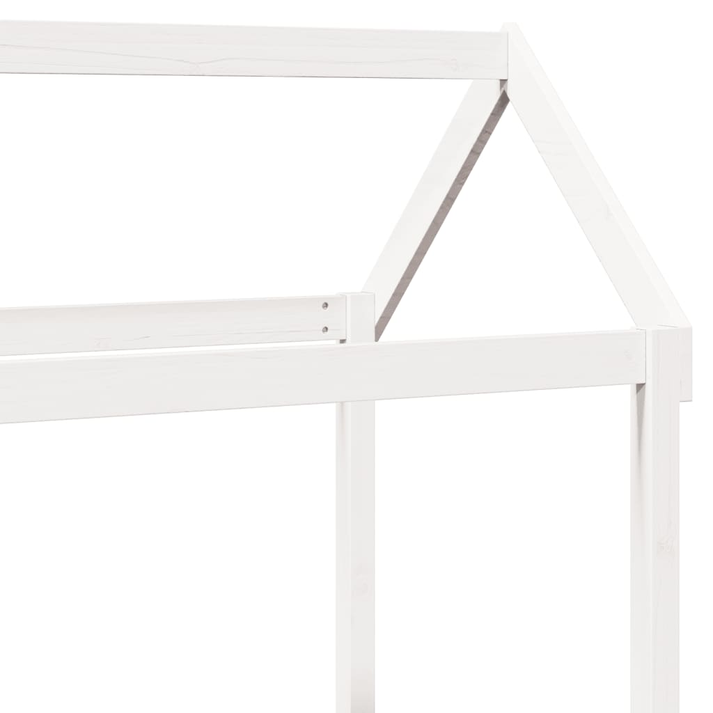 Solid Pine Kids' Bed with Roof, White, 98x70x176.5 cm