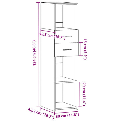 Highboard White 30x42.5x124 cm Engineered Wood