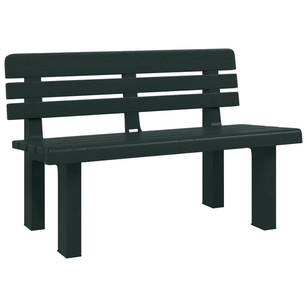 Green Polypropylene Garden Bench 110x52x71 cm - Sturdy & Stylish