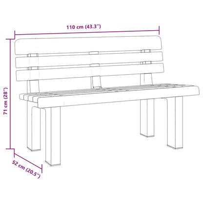 Green Polypropylene Garden Bench 110x52x71 cm - Sturdy & Stylish