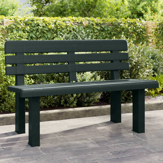 Green Polypropylene Garden Bench 110x52x71 cm - Sturdy & Stylish