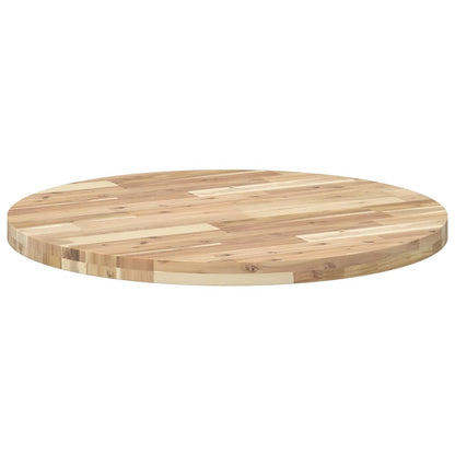 Round Solid Acacia Wood Table Top Ø80x4 cm - Natural Finish