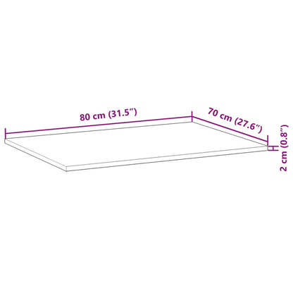Acacia Solid Wood Tabletop - Rectangular 80x70x2 cm