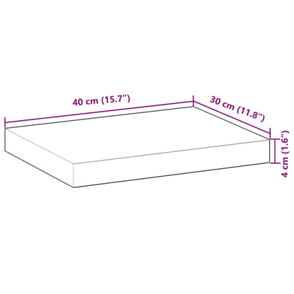 Solid Wood Acacia Table Top - Rectangular 40x30x4 cm