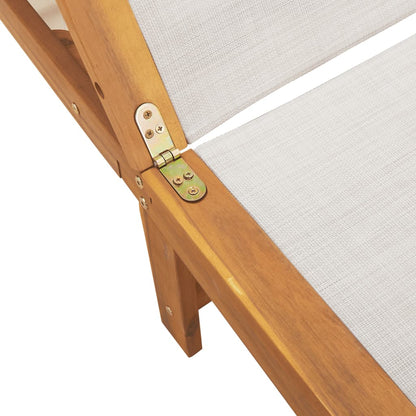 Grey Acacia Wood Sun Lounger with Textilene Fabric