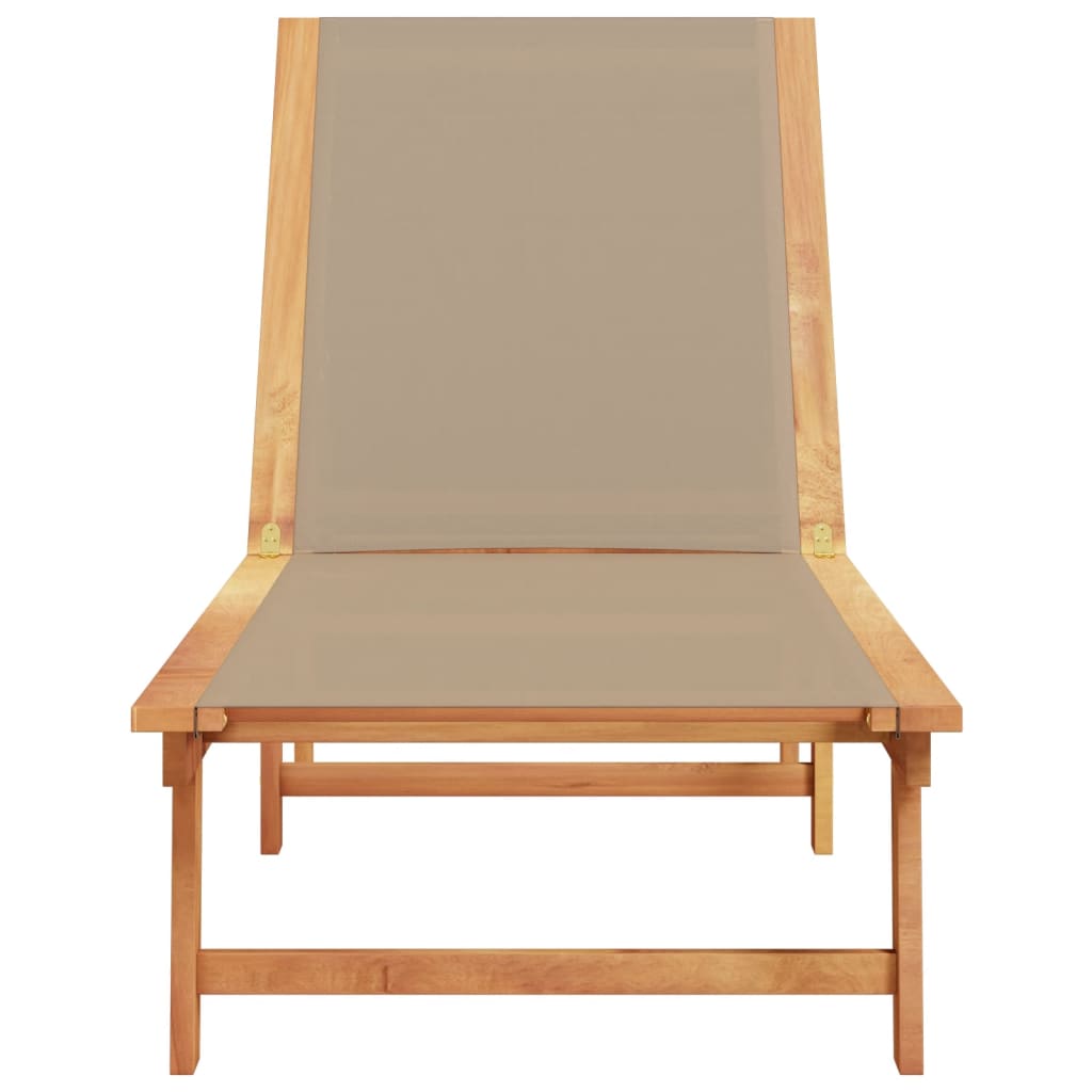 Taupe Acacia Wood & Textilene Sun Lounger - Stylish & Durable