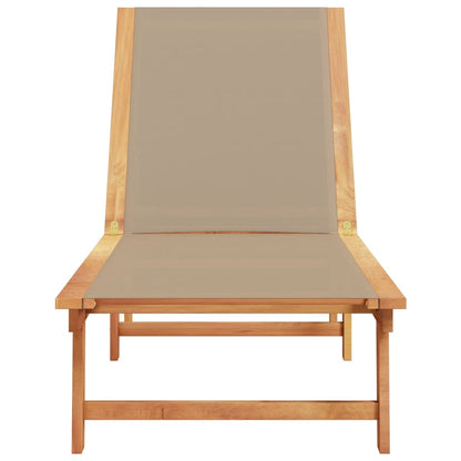Taupe Acacia Wood & Textilene Sun Lounger - Stylish & Durable