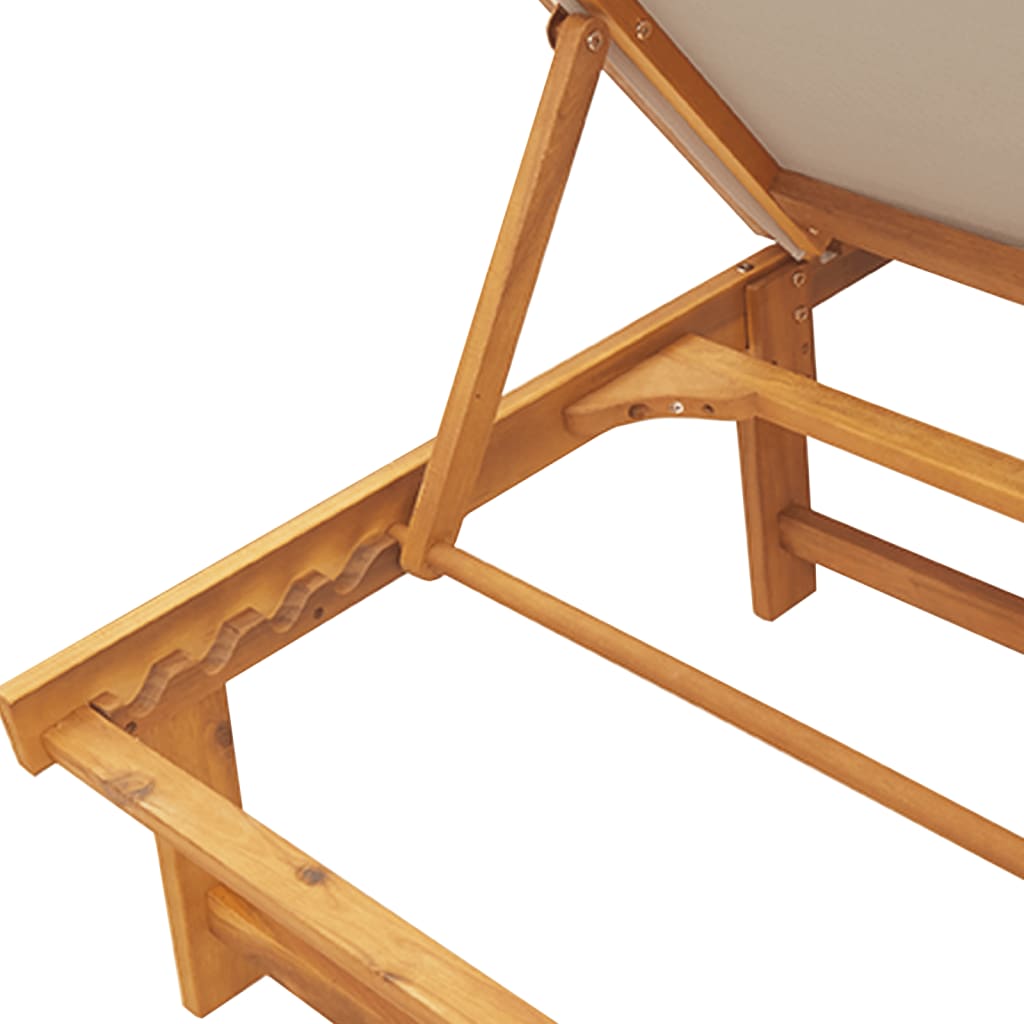 Taupe Acacia Wood & Textilene Sun Lounger - Stylish & Durable