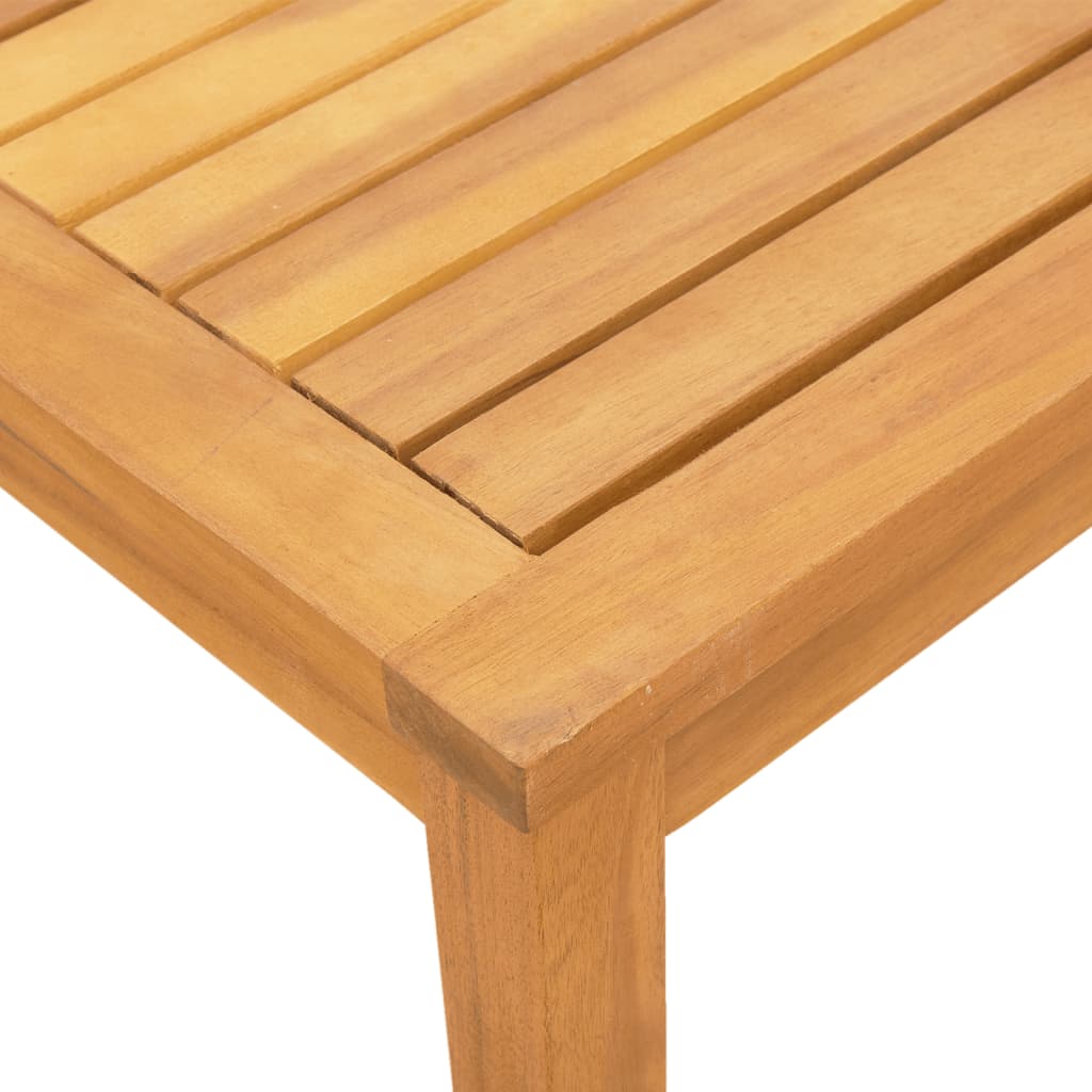 Solid Wood Acacia Sun Lounger with Table - Grey Textilene