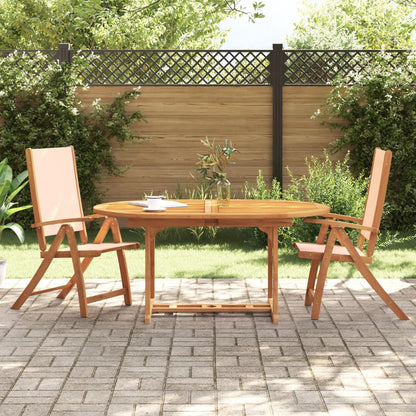 Folding Garden Chairs Set, 2 pcs, Acacia Wood & Textilene Fabric
