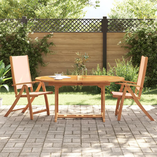 Folding Garden Chairs Set, 2 pcs, Acacia Wood & Textilene Fabric