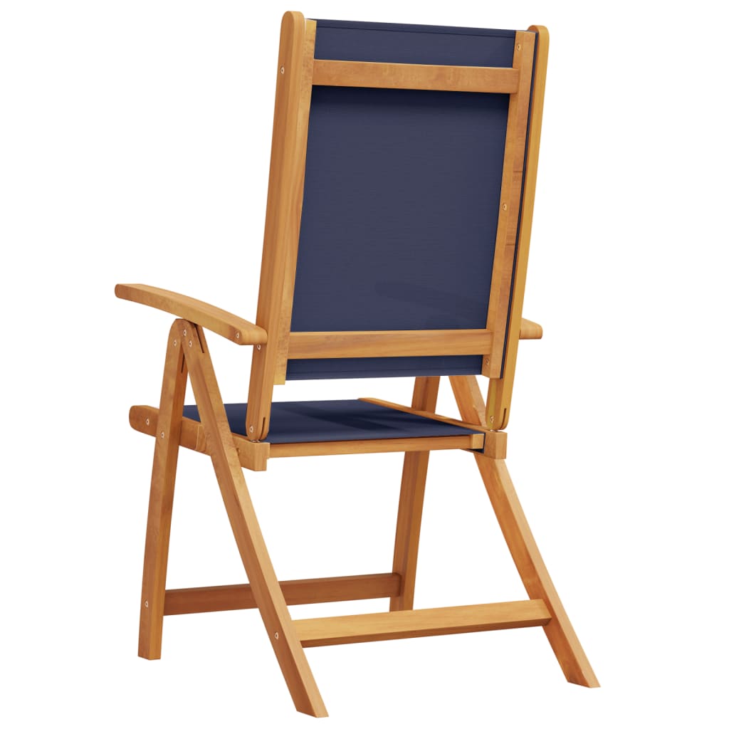 Acacia Wood & Textilene Folding Garden Chairs Set of 2