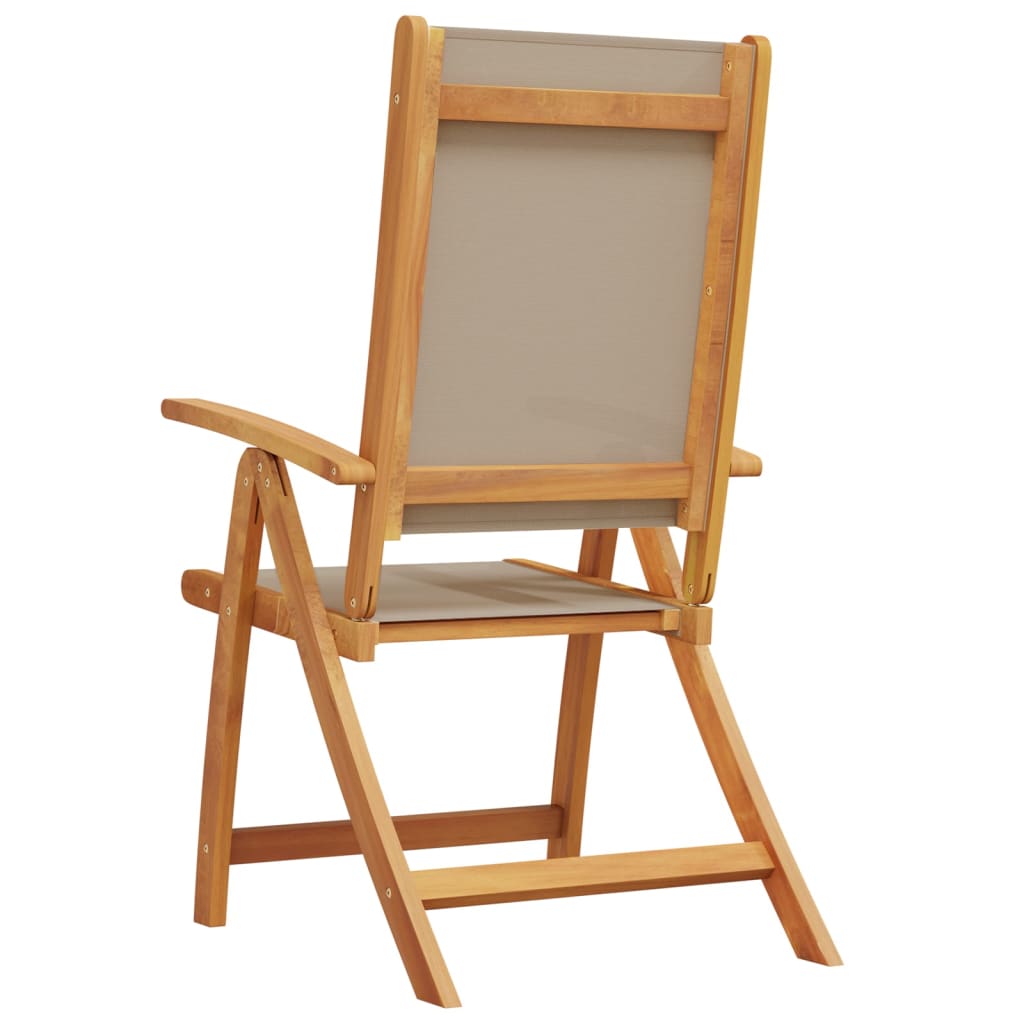 2-Piece Acacia & Textilene Folding Garden Chairs - Durable & Stylish
