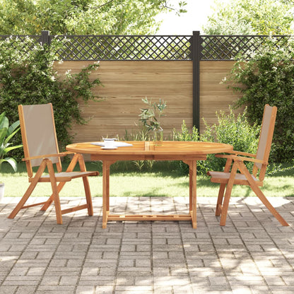 2-Piece Acacia & Textilene Folding Garden Chairs - Durable & Stylish