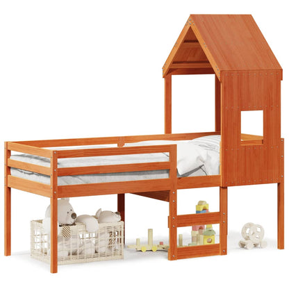 High Sleeper Bed without Mattress Wax Brown 80x200 cm Solid Wood Pine