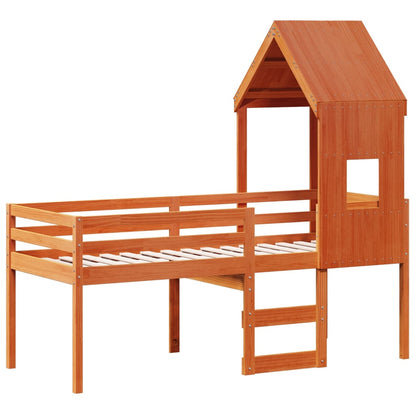 High Sleeper Bed without Mattress Wax Brown 80x200 cm Solid Wood Pine