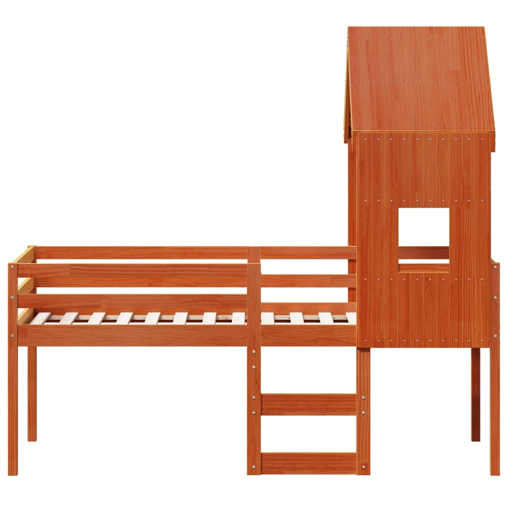 High Sleeper Bed without Mattress Wax Brown 80x200 cm Solid Wood Pine