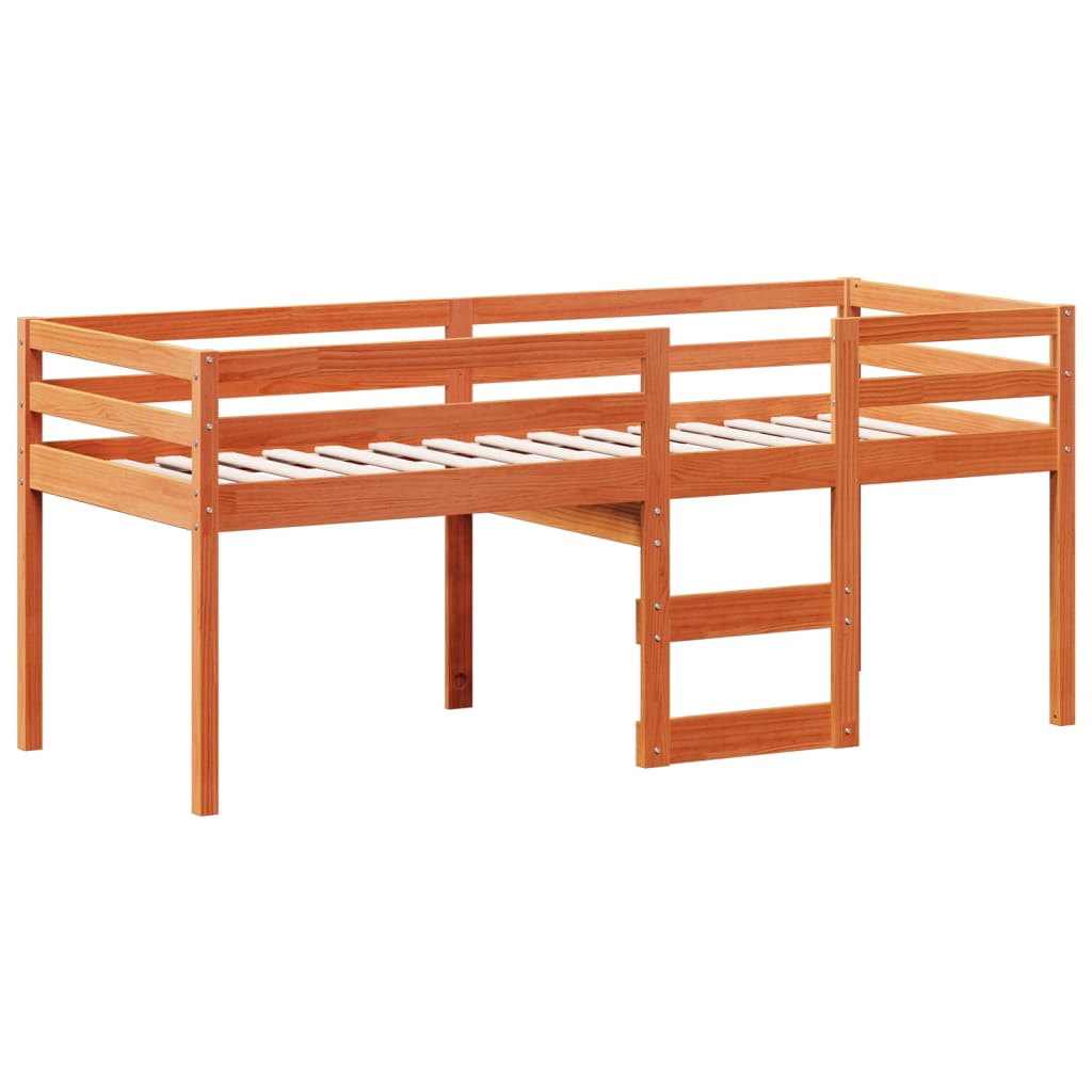High Sleeper Bed without Mattress Wax Brown 80x200 cm Solid Wood Pine
